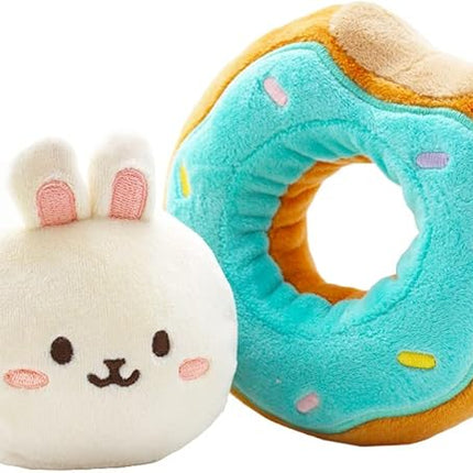 Anirollz Bunniroll Plush in Donut Ring Outfitz – Kawaii Stuffed Animal with Removable Costume – Cute Squishy Plush Toy Gift for Girls & Kids