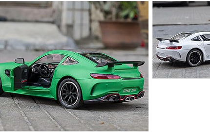 1/24 Benz AMG GTR Model Car Alloy Diecast Pull Back Vehicle Cars with Lights AMG GTR Toy Car Great Gift for Boys & Girls