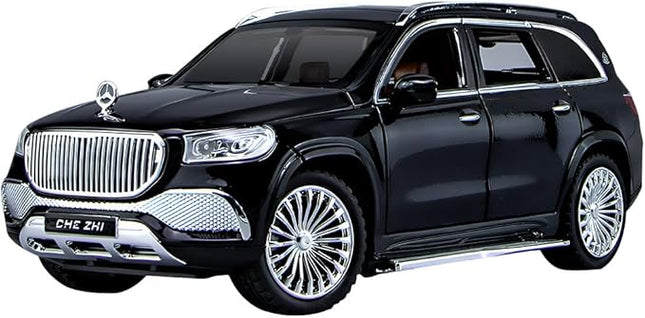 1/24 Scale Benz GLS600 SUV Toy Car, Zinc Alloy Diecast Car Model with Sound Light and Pull Back Function, Collectible Children's Toy Vehicles for Boys Adults Gift