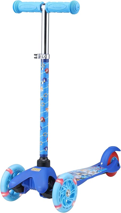 Voyager - Self Balancing Kick Scooter with Light Up Wheels, Extra Wide Deck, 3 Wheel Platform, Foot Activated Brake, 75 lbs Limit, Kids & Toddlers Girls or Boys, for Ages 3 and Up