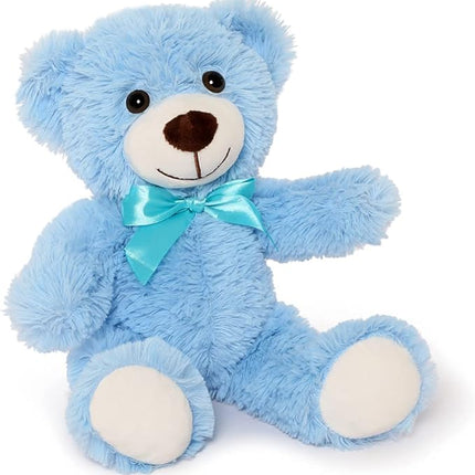 MaoGoLan Bulk Teddy Bear Baby Shower, 3 Packs Small Teddy Bear Stuffed Animals in Bulk,13.5" Small Stuffed Bears Plush for Wedding,Birthday,Christmas, Party Decorations,Light Blue