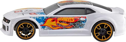 Hot Wheels Toy Car RC, Remote-Control with Full-Function, White ZL1 Camaro, Team, High-Performance Engine, 2.4 GHz with Range of 65 feet