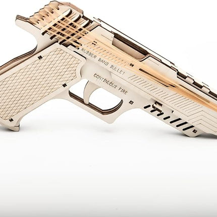 Gun Shape 3D Wooden Puzzle Model Building Kit Rubber Band Gun Toy DIY Brain Tearer Birthday Gift 3D Puzzle
