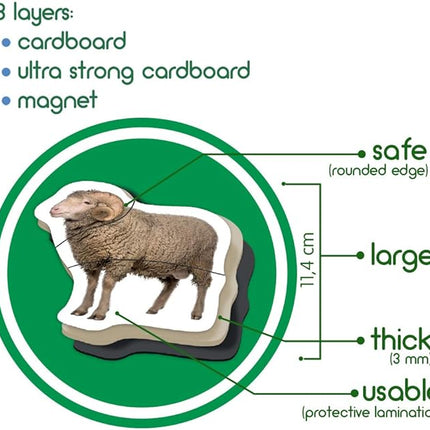 Farm Magnetic Puzzles for Kids – 6 Big Magnetic Animals for Baby - Realistic Toddler Magnet for Refrigerator - Travel Games – Real Farm Magnets for Fridge - Learning Toy Set - Baby Educational Gift