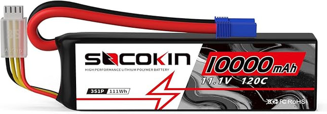 3S Lipo Battery 10000mah 120C with EC5 Connector Soft Case for RC Car Boat Truck Helicopter Airplane Drone FPV RC Hobby
