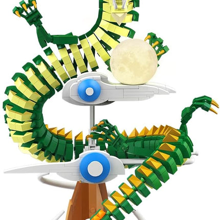 NUTCRACKER Dragon Building Blocks Set for Adult, Lighting Dragon Building Display Model with Light Ball, Cool Animal Dragon Toy Building Set, Easter Birthday Gifts for Boys Girls 14+ (1364 Pieces)