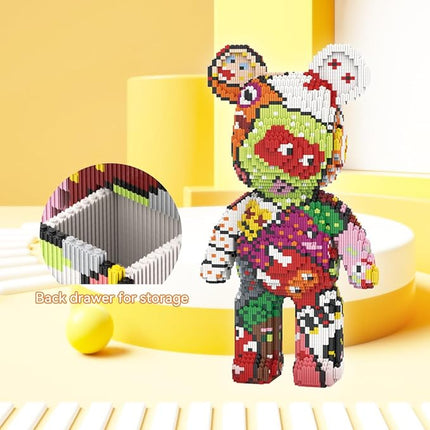 DAHONPA Graffiti Bear Micro Building Blocks Set (6950 Pieces), Gift for Adults and Kids