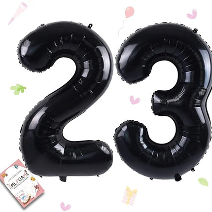Smlpuame 40 inch Number Balloon 0-9 Black Large Number 23 Balloons,Digital Balloons for Birthday Party Celebration Decorations Supplies, Helium Foil Number Balloons for Wedding Anniversary
