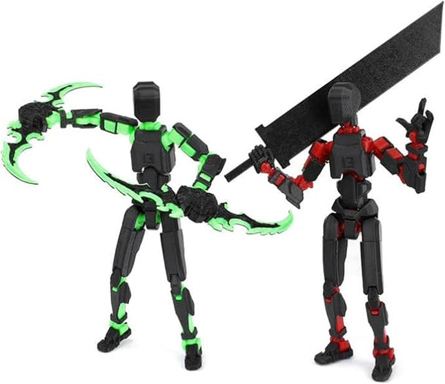 T13 Action Figure (Assembly Completed) Titan 13 Dummy 13 Action Figure Robot 13 Figure 3D Printed Articulated Multi-Jointed Movable Robot Model (2 Pack-A)