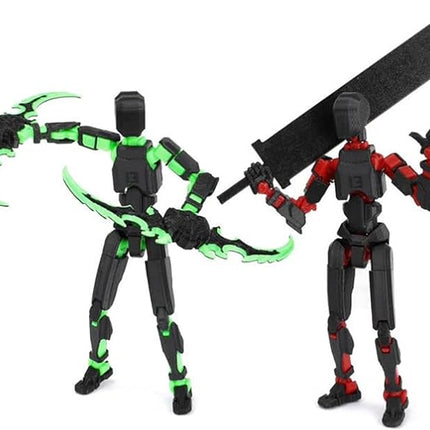 T13 Action Figure (Assembly Completed) Titan 13 Dummy 13 Action Figure Robot 13 Figure 3D Printed Articulated Multi-Jointed Movable Robot Model (2 Pack-A)