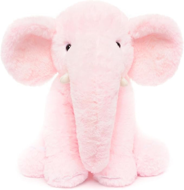 13" Pink Elephant Stuffed Animal - Plush Toy for Boys, Girls, Kids, Baby Shower, Bedtime, Birthday