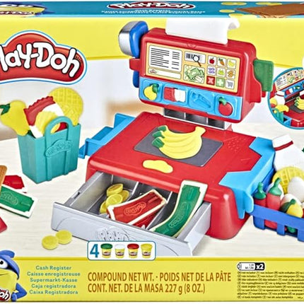 Play-Doh Cash Register Toy for Kids 3 Years and Up with Fun Sounds, Play Food Accessories, and 4 Non-Toxic Colors