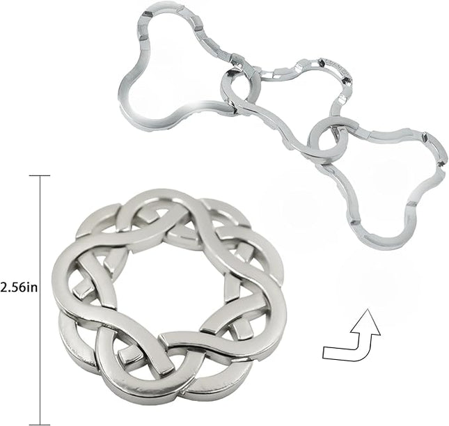 Metal Brain Teasers Puzzles for Kids and Adults 3D Unlock Interlocking Puzzles IQ Logic Test Disentanglement Educational Toy for Kids Adults