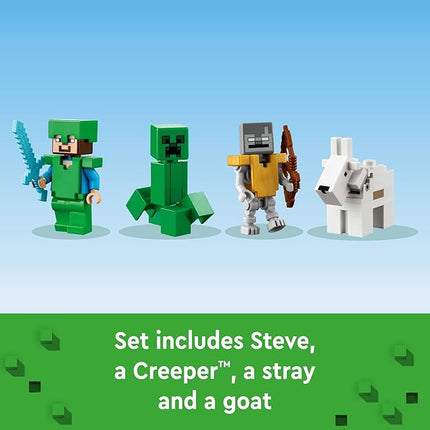 LEGO Minecraft The Frozen Peaks 21243, Cave Mountain Set with Steve, Creeper, Goat Figures & Accessories, ICY Biome Toy for Kids Age 8 Plus Years Old