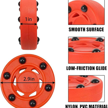 ZLY 2PCS Inline Roller Hockey Puck,Ice Hockey Pucks,Roller Hockeys Game Puck for Indoor and Smooth Outdoor Courts