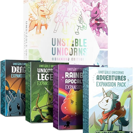 Unstable Unicorns Diamond Edition Base Game - for Kids, Teens, and Adults - Perfect for Family Game Night