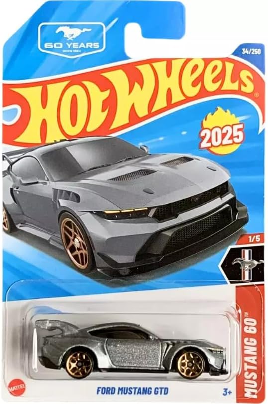 Hot Wheels Ford Mustang GTD, 1:64 Scale Diecast Car, Mustang 60 Series 1/5
