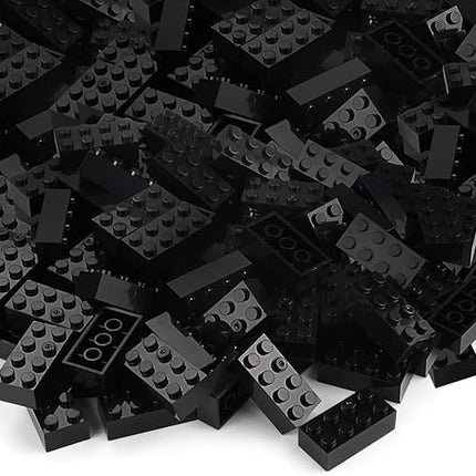 Feleph 320 Pieces 2x4 Black Bricks Classic Building Creative Play Blocks Set Parts Toy Accessories Compatible with 3001 Major Brick Brands (Black)