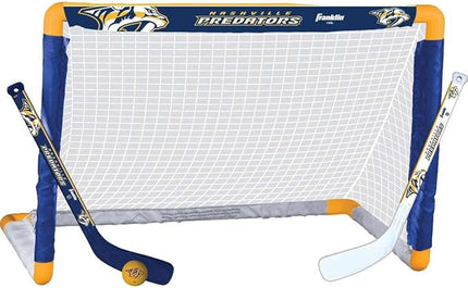 Franklin Sports NHL Mini Hockey Set - Kids Indoor Knee Hockey Goal, Ball, + 2 Stick Combo - Youth Team Indoor Toy Set - Official - Ages 3+