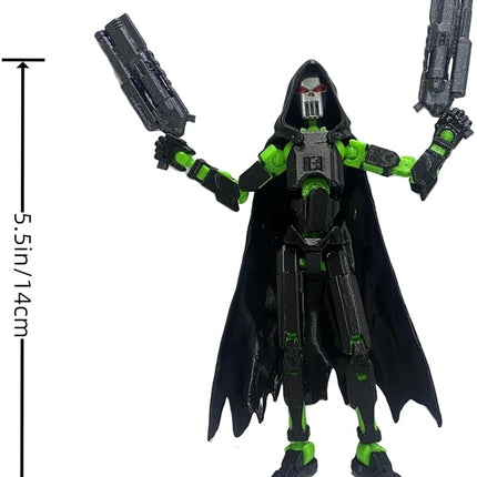 T13 Action Figure Assembly Completed, New 2Pcs Dummy 13, Lucky T13 Action Figure, 3D Printed Multi-Jointed Movable, Black Green, Black Red Devil's Scythe Action Figures