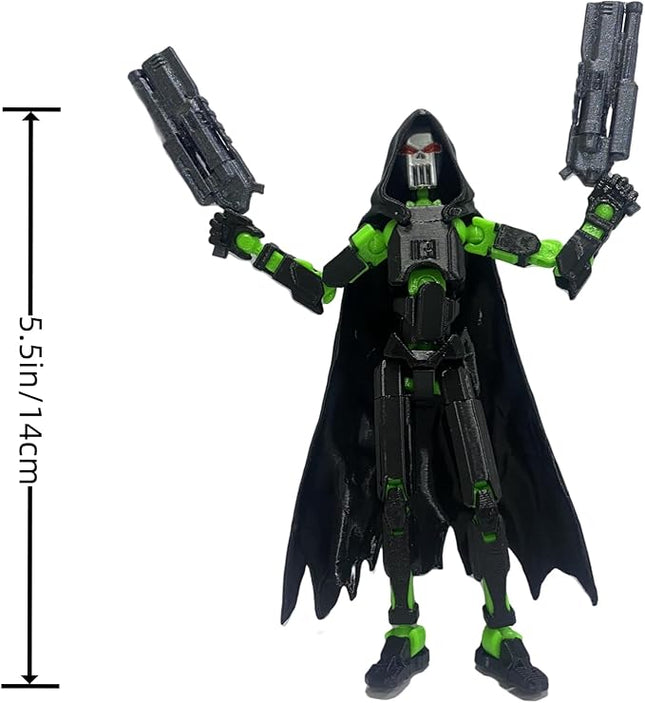 T13 Action Figure Assembly Completed, New 2Pcs Dummy 13, Lucky T13 Action Figure, 3D Printed Multi-Jointed Movable, Black Green, Black Red Devil's Scythe Action Figures