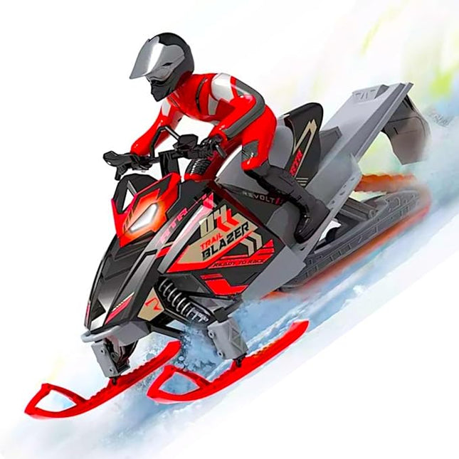 POCO DIVO Trail Blazer Snowmobile, 19” RC Tracked Snow Motorcycle Skimobile, 1/6 Racing Sports Motorbike, Dual Ski Snowboards Off-Road Sledge Motor Sled, Raido Control Tractor Rider Switchback Vehicle