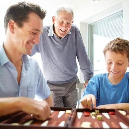 Get The Games Out Backgammon Set, Classic Board Game Case, 2 Players, Includes Strategy & Tip Guide, Perfect for Parties and Family Game Nights - Small, Red