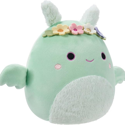 Squishmallows Original 7.5-Inch - Tove The Mint Green Mothman with Flower Crown and Fuzzy Belly