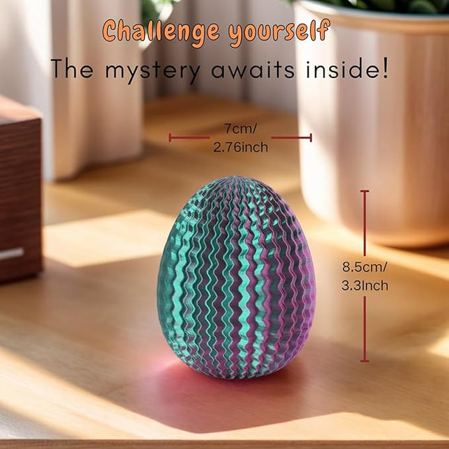 Egg-Shaped Maze Gift Box - Money Box for Cash Gifts, Puzzle Box for Boys & Girls, Easter Gift Box with Hidden Compartments, Easter Present for Birthdays & Special Occasions (Red-Green-Blue Gradient)
