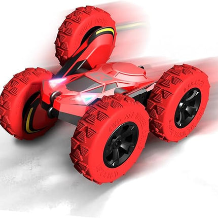 Threeking RC Stunt Car Remote Control Cars with Lights Double-Sided Driving Indoor Outdoor Toys Gifts Presents for 6 7 8 9 10 11 12 Year Old Kids Boys Girls
