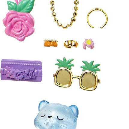 Barbie Extra Fancy Fashion Doll & Accessories with Curvy Shape & Orange Hair in Floral 2-Piece Gown with Pet Kitten