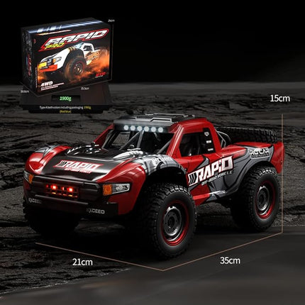 1/14 Hobby RC Truck for Adults, 30 MPH High Speed Remote Control 4WD Car, All Terrain Rock Crawler Truck for Boys 4X4 Off-Road Racing Car with 2 Batteries