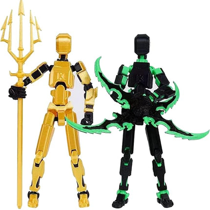 T13 Action Figure (Assembly Completed) Titan 13 Dummy 13 Action Figure Robot 13 Figure 3D Printed Articulated Multi-Jointed Movable Robot Model (2 Pack-C)
