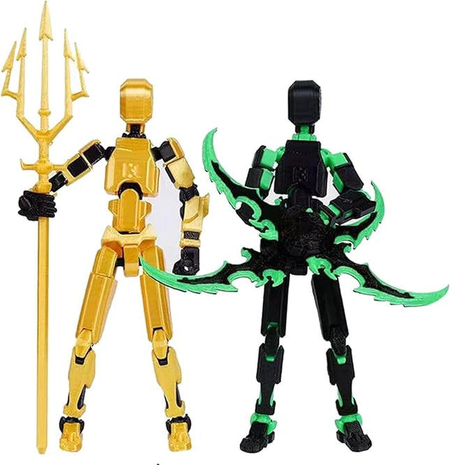 T13 Action Figure (Assembly Completed) Titan 13 Dummy 13 Action Figure Robot 13 Figure 3D Printed Articulated Multi-Jointed Movable Robot Model (2 Pack-C)