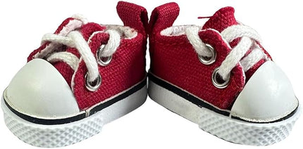 3pcs Doll Accessories Set Included Mini Glasses, Shoulder Bag and Canvas Shoes, Dress Up Accessories Replacement for 17cm Doll, Mini Costume Supplies for 6.7in Figures (Set of Red)