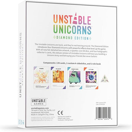 Unstable Unicorns Diamond Edition Base Game - for Kids, Teens, and Adults - Perfect for Family Game Night