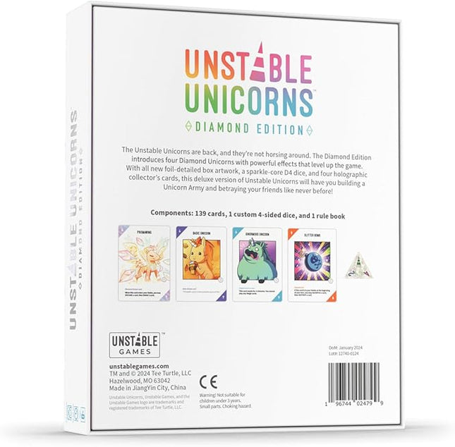 Unstable Unicorns Diamond Edition Base Game - for Kids, Teens, and Adults - Perfect for Family Game Night