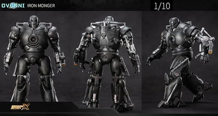 OVONNI 9 Inch LED Iron Monger Toy,Exquisite Painting 20 Joints Movable Collectible Action Figure,Light with Chest and Eyes