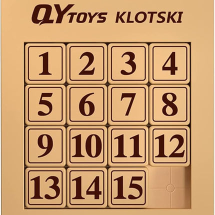 LiangCuber QY Toys Klotski Puzzle ABS Puzzle Magnetic Sliding Block Fun Digital Puzzles Toys for Kids, Prefect Gift for Boys Girls (4x4 Klotski 15-Digit)
