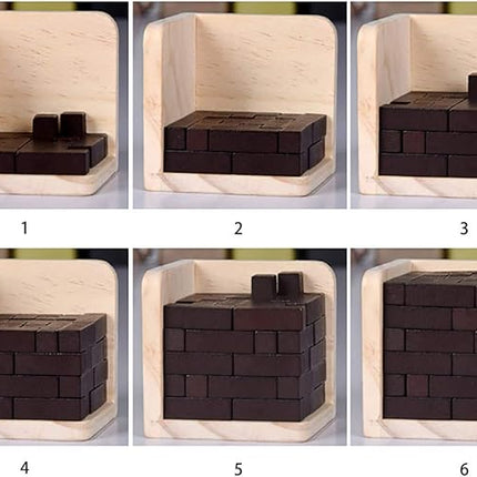 Wooden Brain Teaser Puzzle Cube Stress Relief Toys for Kids Adults Wooden Puzzles T-Shaped Jigsaw Logic Puzzle Educational Toy for Children Teenagers by AHYUAN (Coffee)