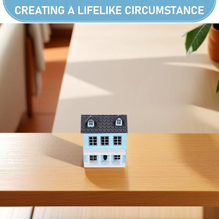 Toyvian Miniature Wooden Dollhouse Kit - Christmas Village Houses & Tiny Toy House Model