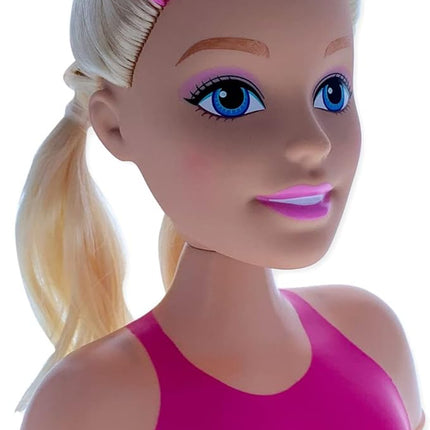 Just Play 2pc Barbie Doll Girls Mini Styling Head Pretend Play Dress Up Set,Blonde (JPMINSHDBAR1)