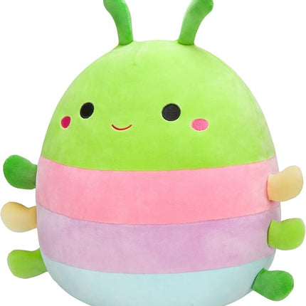Squishmallows Original 14-Inch Rutabaga Caterpillar with Multicolored Stripes - Large Ultrasoft Official Jazwares Plush