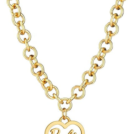 Barbie Round Link Heart Necklace - Gold