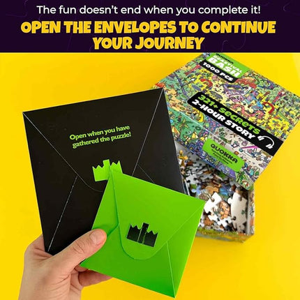 QUOKKA 1000 Piece Puzzle for Adults and Teens – Animal Bash Adult Jigsaw Puzzles with Hidden Secrets & Audio Story – Detailed Visual Puzzle Game for Focus & Relaxation with Twist – FSC Certified Gift