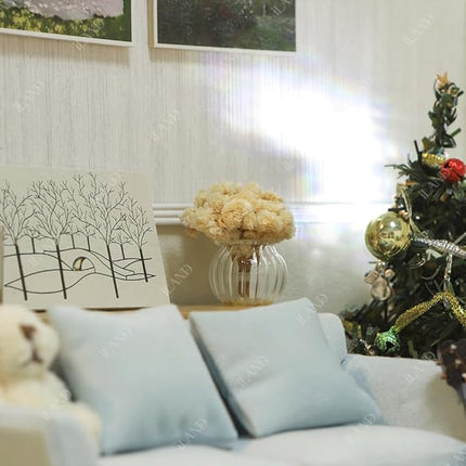 iLAND Miniature Dollhouse Accessories fits Barbie Furniture, Glass Vases w/ Dried Flowers Set for Dollhouse Furniture Antique (Luxurious 3pcs)(Luxurious 3pcs)