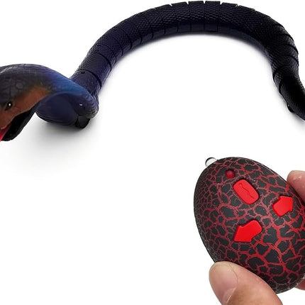 Tipmant Realistic Remote Control Snake RC Cobra Animal Toy Crawling Electric Electronic Battery Powered Honored for Kids Cat Halloween Christmas Prank Toys Birthday Gifts (Blue)