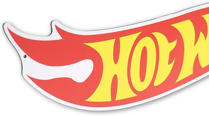 Mattel Hot Wheels Classic Flame Logo Metal Sign - Small Hot Wheels Wall Decor for Kids' Bedroom or Man Cave