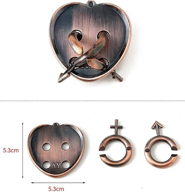 FantasyDay 9 Pcs Brain Teaser Puzzle,Metal Puzzle, Unlock Interlock IQ Test Game, Magic Trick Toy Gift for Kids and Adults