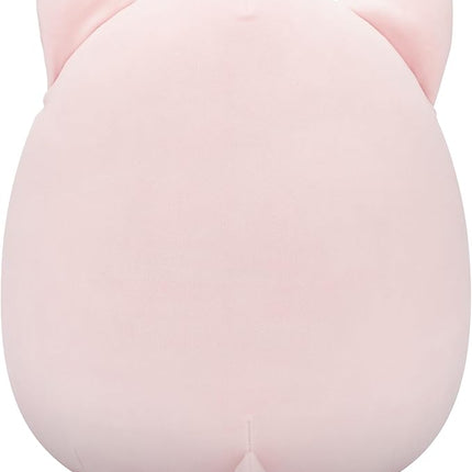 Squishmallows Original 14in Laura The Pink Tabby Cat Holding Birthday Cupcake – Official Jazwares Plush (Large)